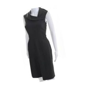 Tahari black brocade sleeveless dress sz 4